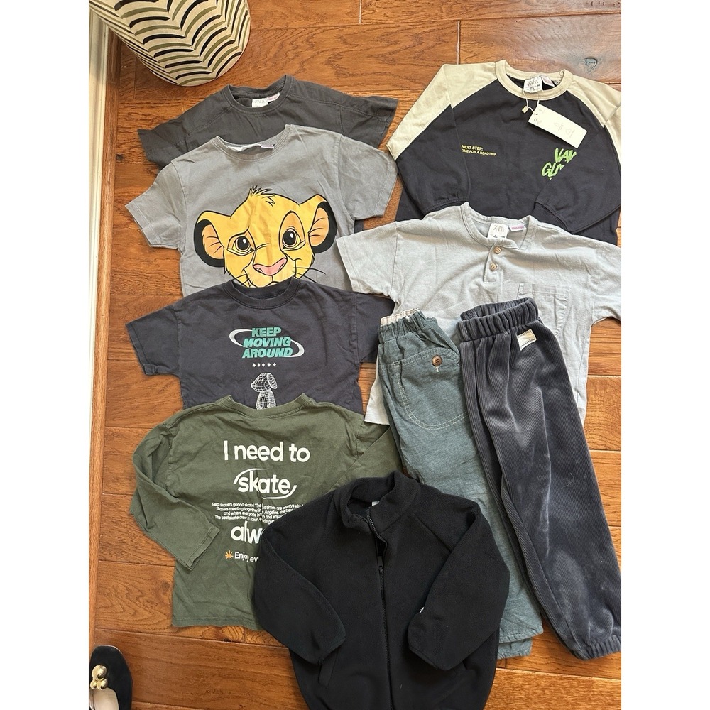 ZARA Boys Size 3T 4T 5T Clothing Lot Bundle 8 Pcs Fleece Lined Pants Jacket